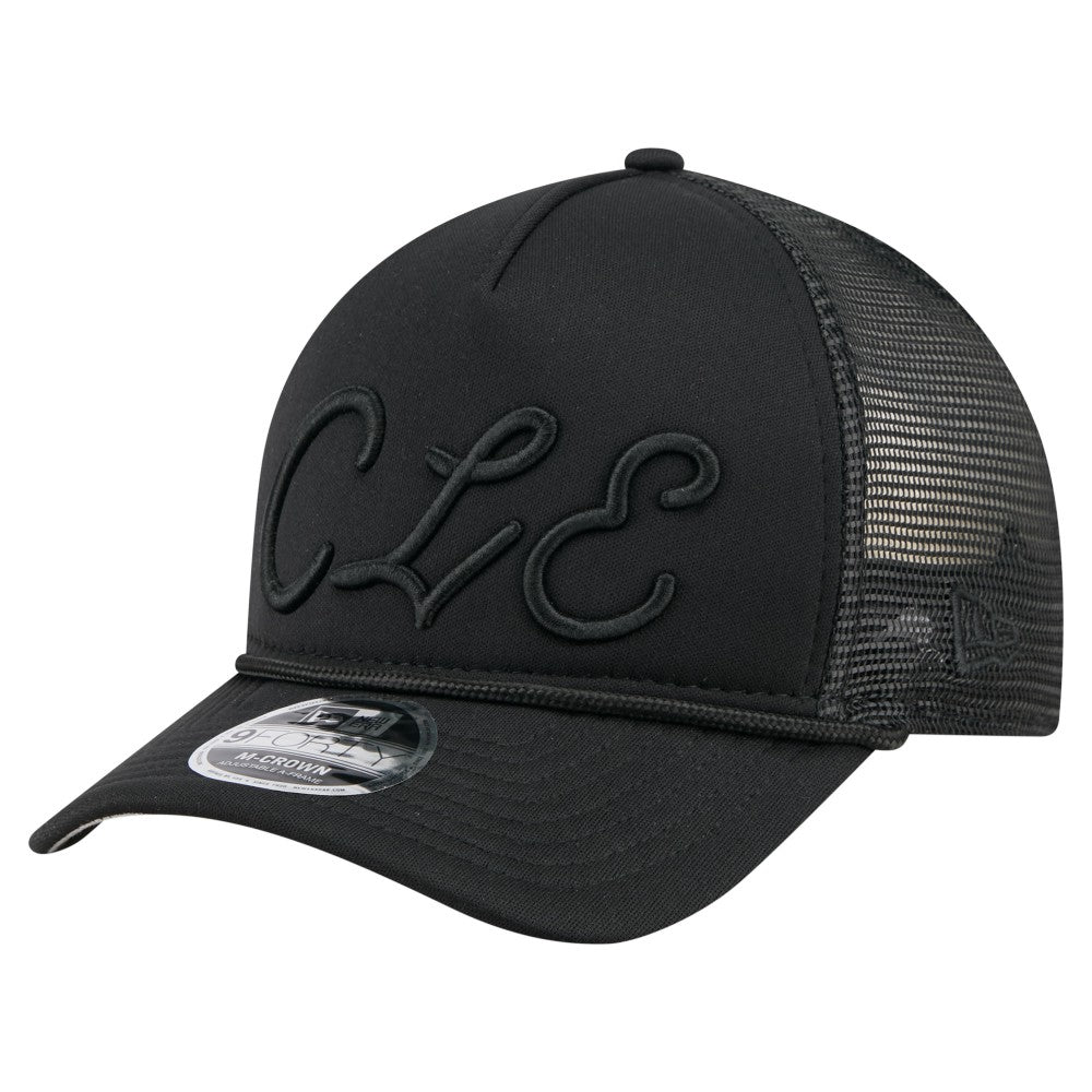 Cleveland Guardians New Era City Initial 9FORTY A-Frame M-Crown Adjustable Trucker Hat | MLB Discount