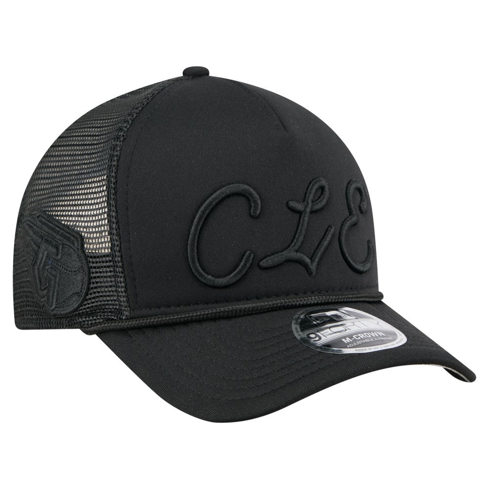 Cleveland Guardians New Era City Initial 9FORTY A-Frame M-Crown Adjustable Trucker Hat | MLB Discount