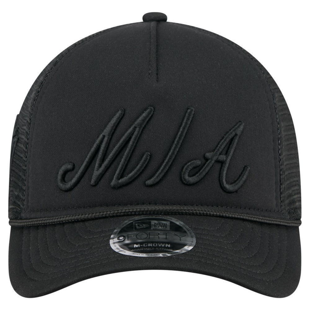 Miami Marlins New Era City Initial 9FORTY A-Frame M-Crown Adjustable Trucker Hat | MLB Near me