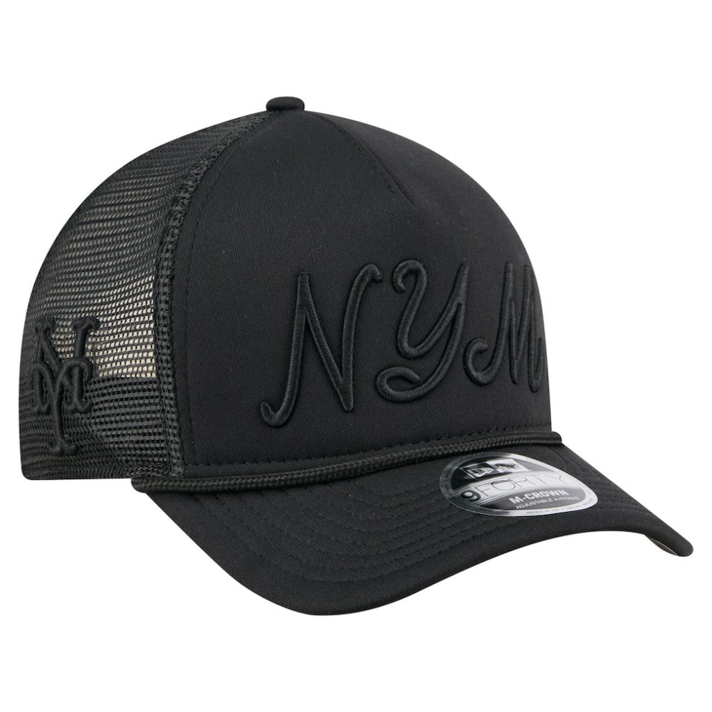 New York Mets New Era City Initial 9FORTY A-Frame M-Crown Adjustable Trucker Hat | MLB New