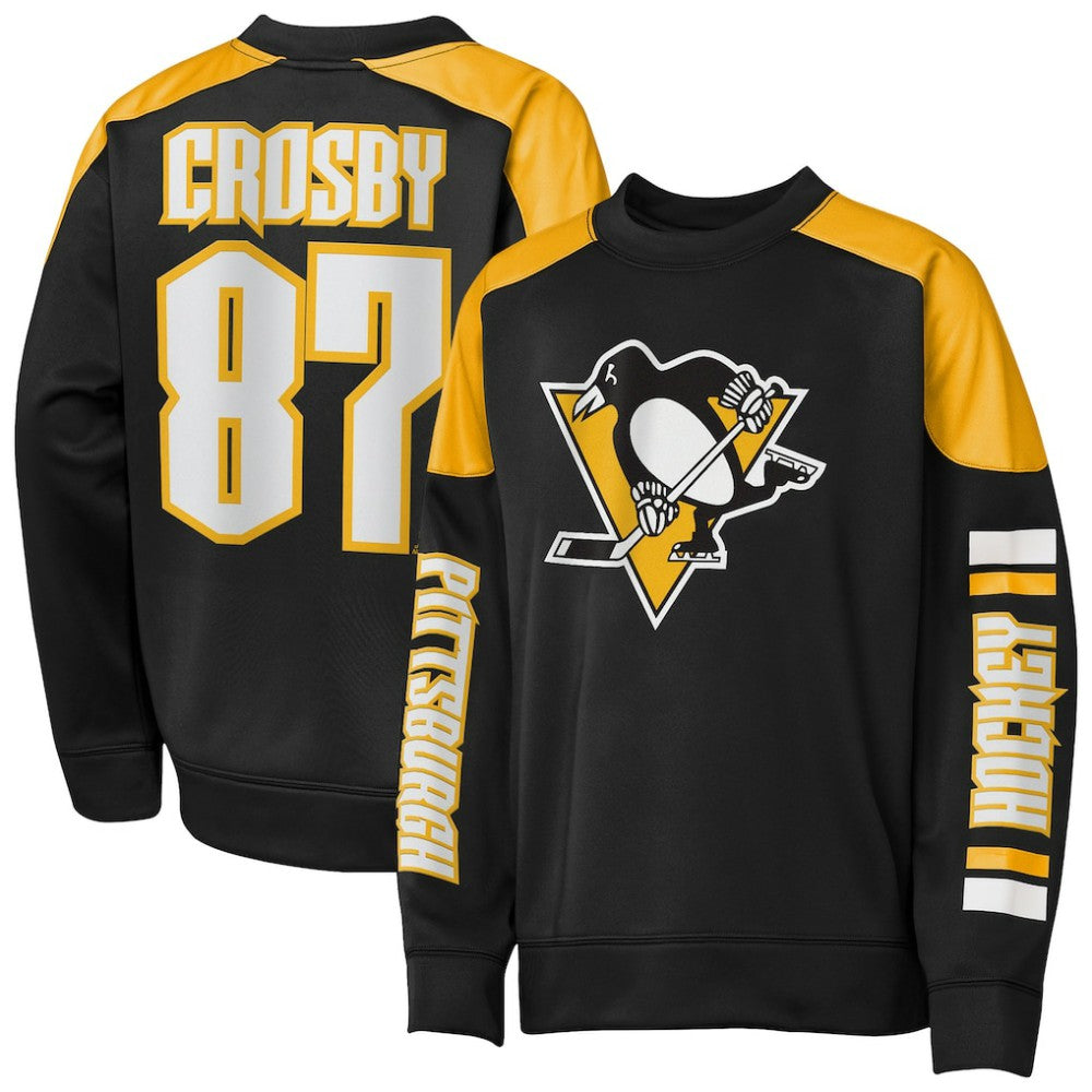 Sidney Crosby Pittsburgh Penguins Outerstuff Youth Best Defense Name & Number Crewneck Sweatshirt On Sale