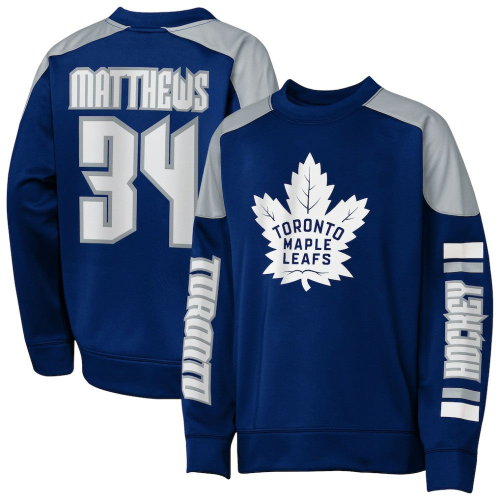Auston Matthews Toronto Maple Leafs Outerstuff Youth Best Defense Name & Number Crewneck Sweatshirt Online