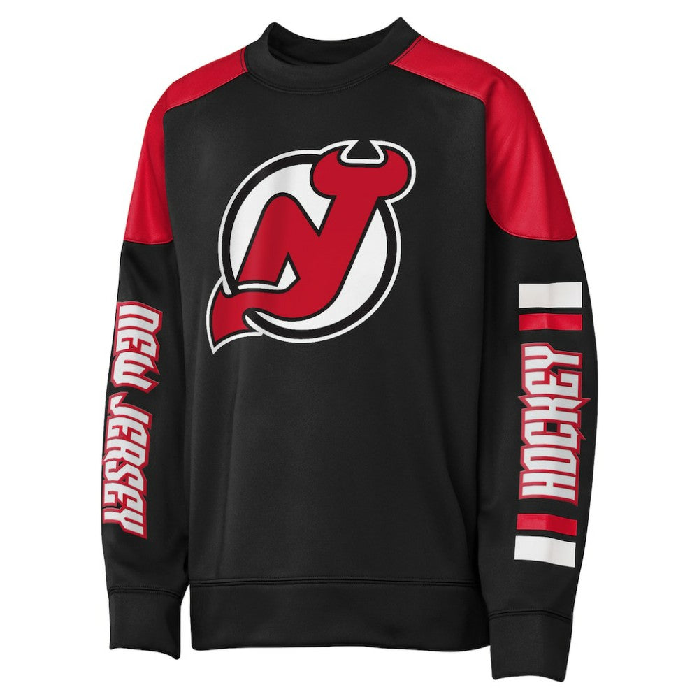 Jack Hughes New Jersey Devils Outerstuff Youth Best Defense Name & Number Crewneck Sweatshirt Online