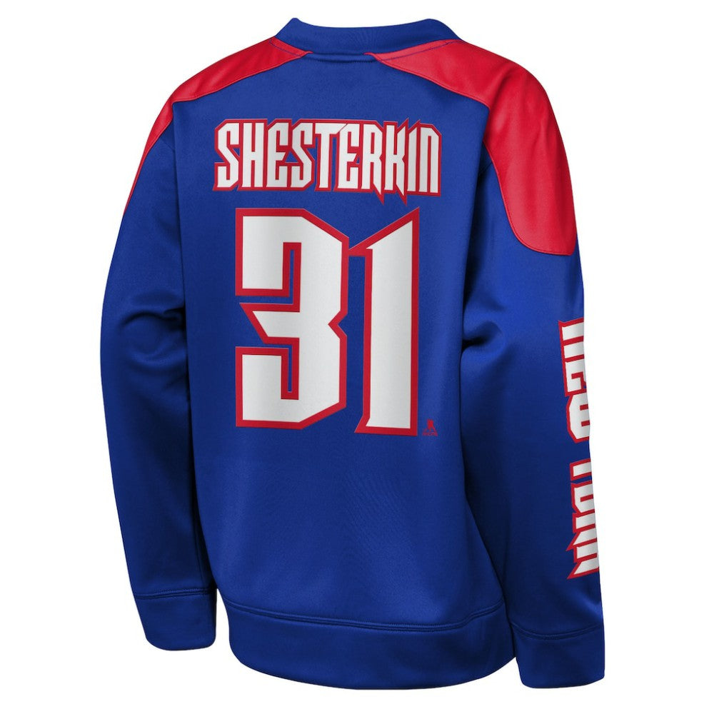 Igor Shesterkin New York Rangers Outerstuff Youth Best Defense Name & Number Crewneck Sweatshirt For Sale