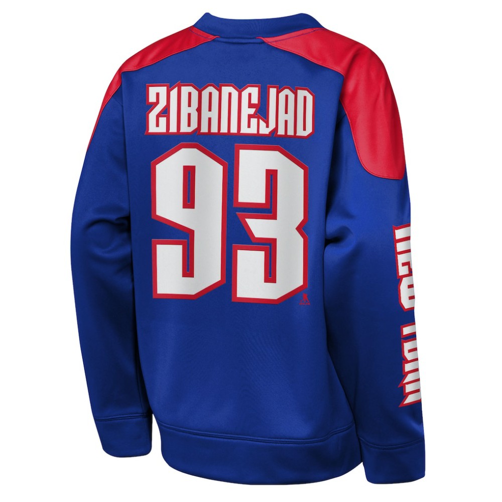Mika Zibanejad New York Rangers Outerstuff Youth Best Defense Name & Number Crewneck Sweatshirt For Sale