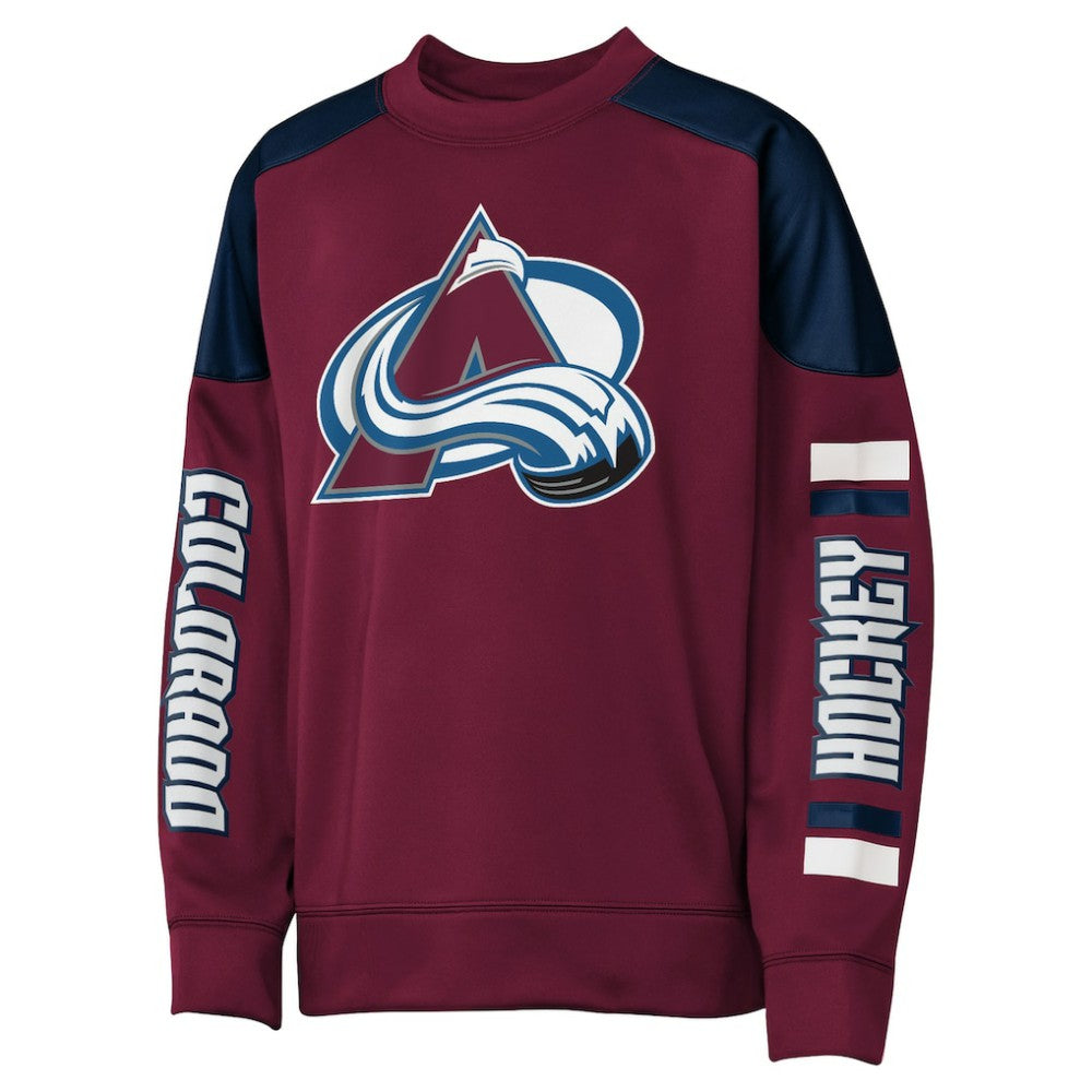 Nathan MacKinnon Colorado Avalanche Outerstuff Youth Best Defense Name & Number Crewneck Sweatshirt Online