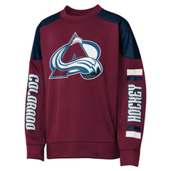 Nathan MacKinnon Colorado Avalanche Outerstuff Youth Best Defense Name & Number Crewneck Sweatshirt Online