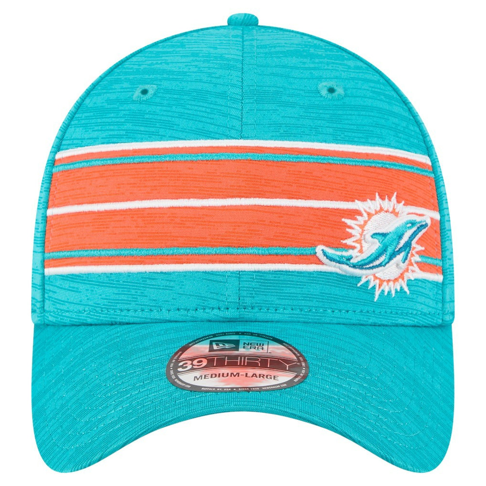 Miami Dolphins New Era Stripes 39THIRTY Flex Hat