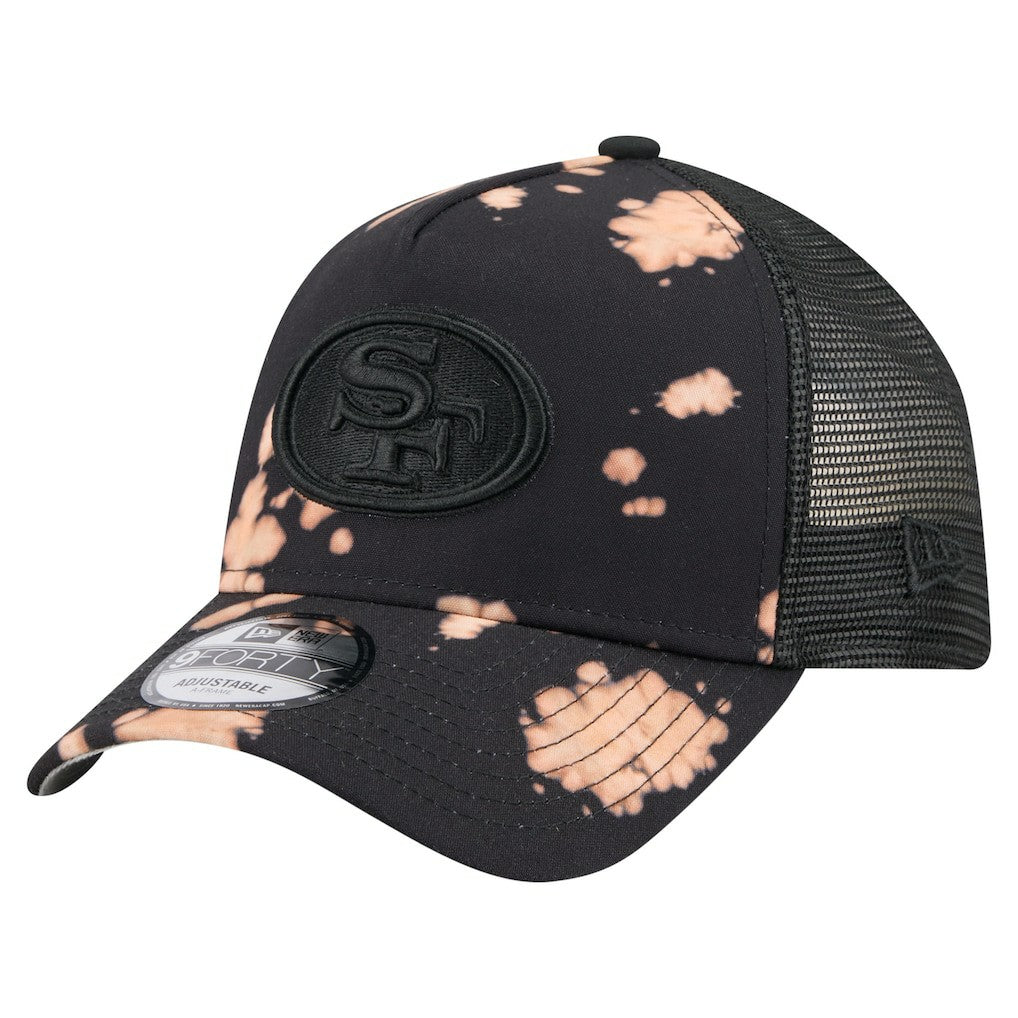San Francisco 49ers New Era Bleached 9FORTY A-Frame Adjustable Hat