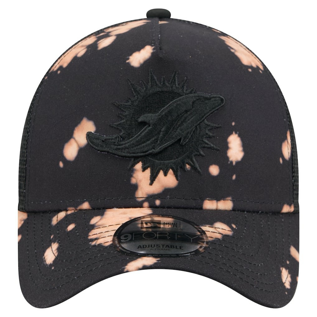 Miami Dolphins New Era Bleached 9FORTY A-Frame Adjustable Hat