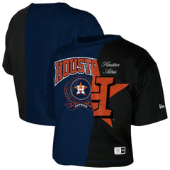 Houston Astros New Era Women's Upcycled Colorblocked Boxy Cropped T-Shirt | MLB New
