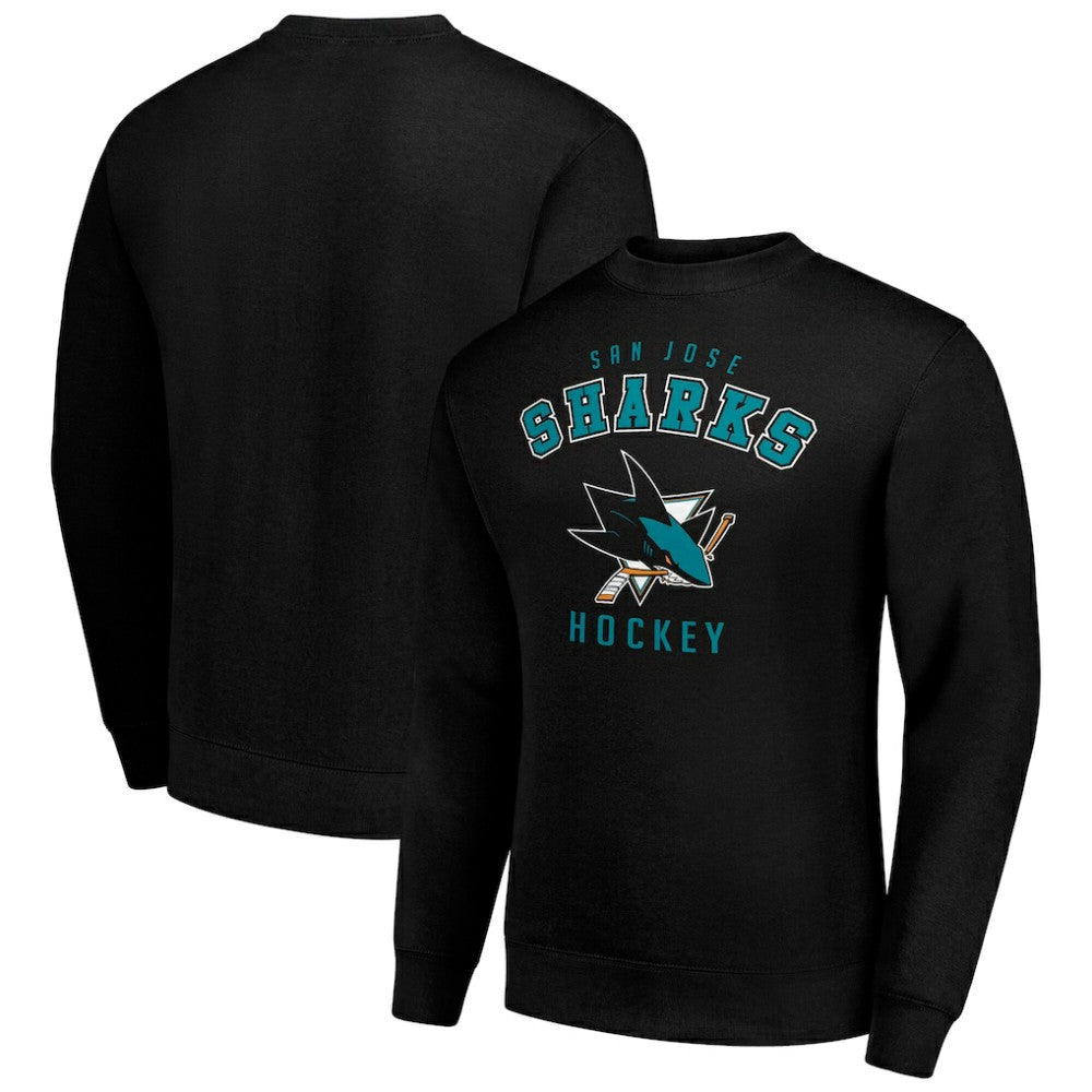 San Jose Sharks Men's Starter Team Logo Fleece Pullover Sweatshirt Sale