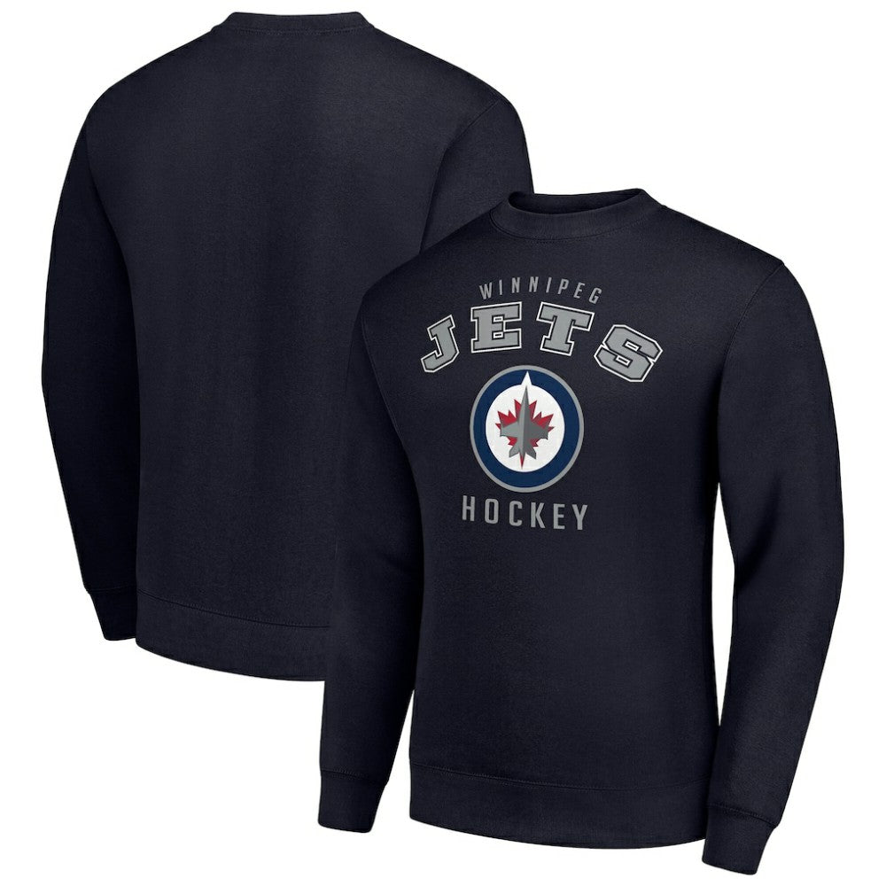 Winnipeg Jets Men's Starter Team Logo Fleece Pullover Sweatshirt On Sale
