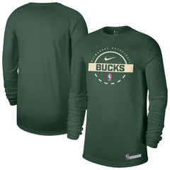 Milwaukee Bucks 2025/26 On-Court Flare Dri-FIT Practice Long Sleeve Tri-Blend T-Shirt On Sale