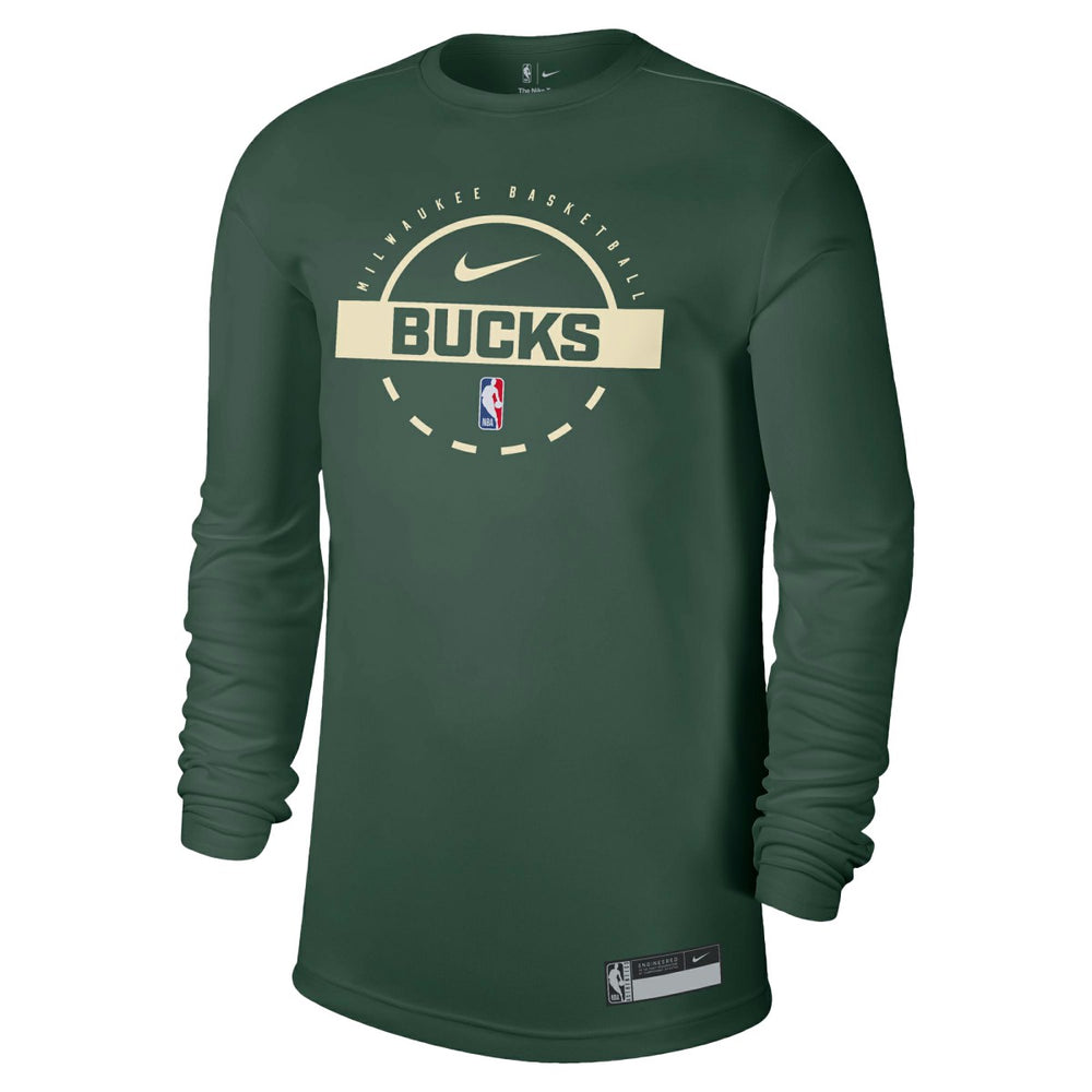 Milwaukee Bucks 2025/26 On-Court Flare Dri-FIT Practice Long Sleeve Tri-Blend T-Shirt On Sale