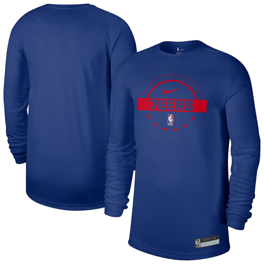 Philadelphia 76ers 2025/26 On-Court Flare Dri-FIT Practice Long Sleeve Tri-Blend T-Shirt Discount