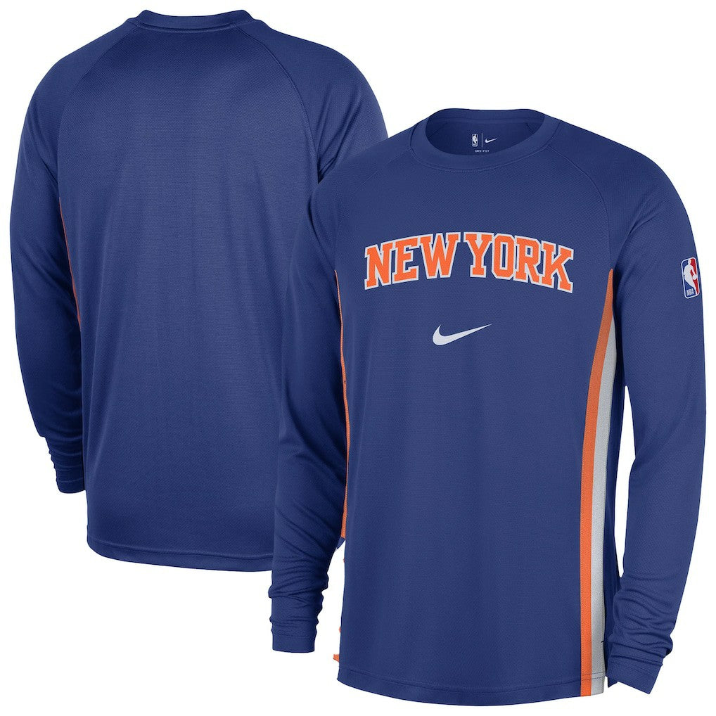 New York Knicks 2025/26 Authentic Pre-Game Legend Dri-FIT Long Sleeve Shooting Shirt New