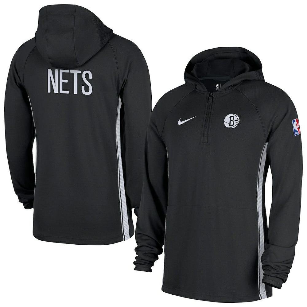 Brooklyn Nets Authentic On Court Zone Quarter-Zip Dri-FIT Hoodie Jacket On Sale