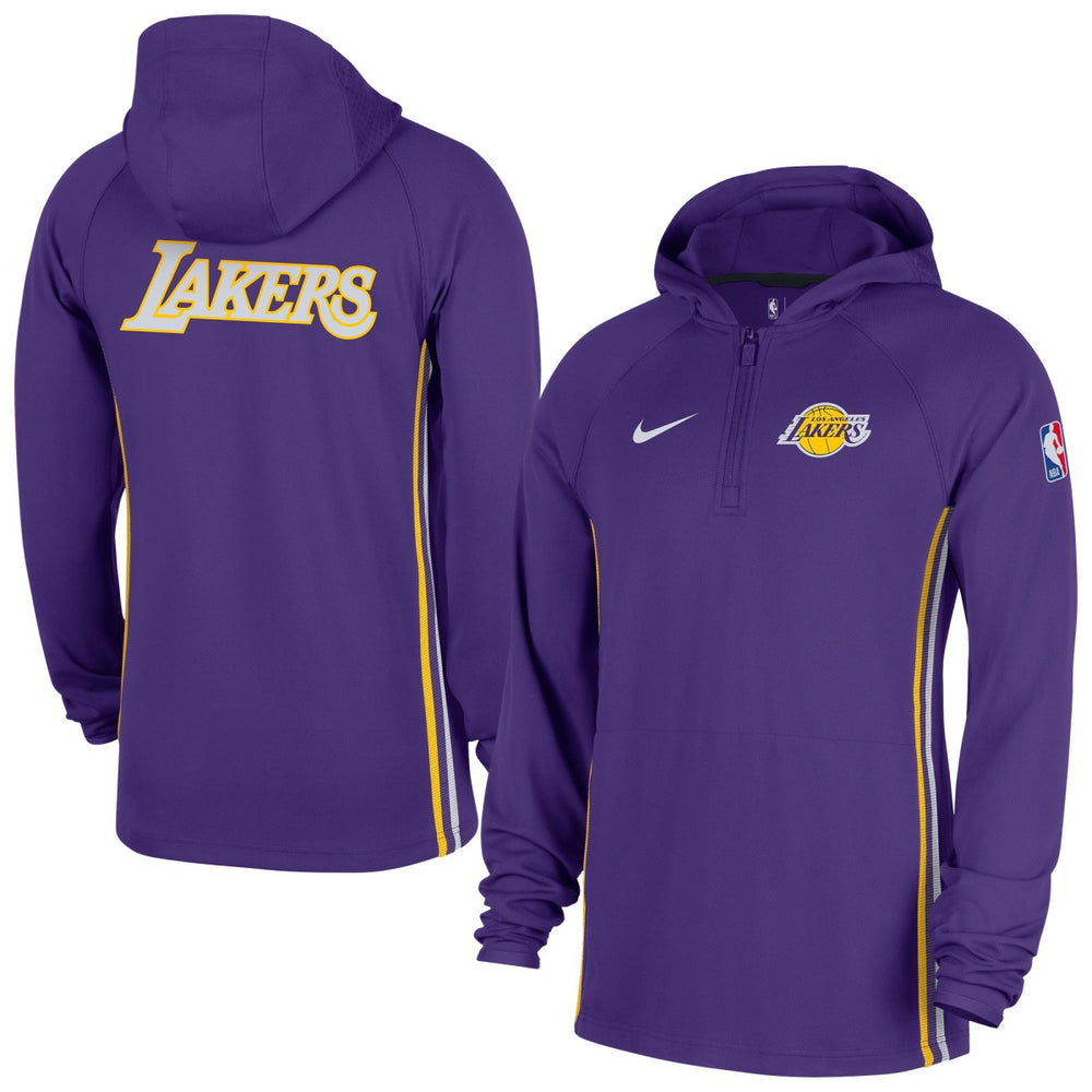 Los Angeles Lakers Authentic On Court Zone Quarter-Zip Dri-FIT Hoodie Jacket New