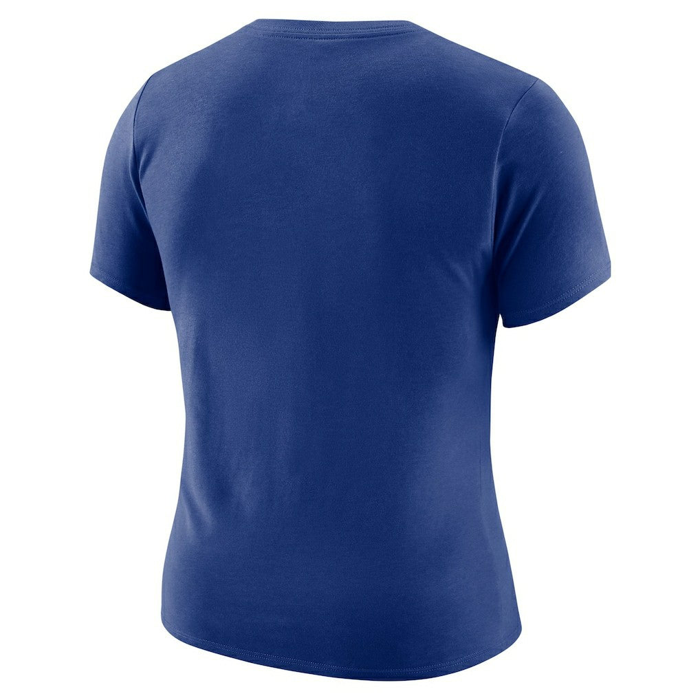 New York Knicks Women's Courtside Modest Cropped Tri-Blend T-Shirt New