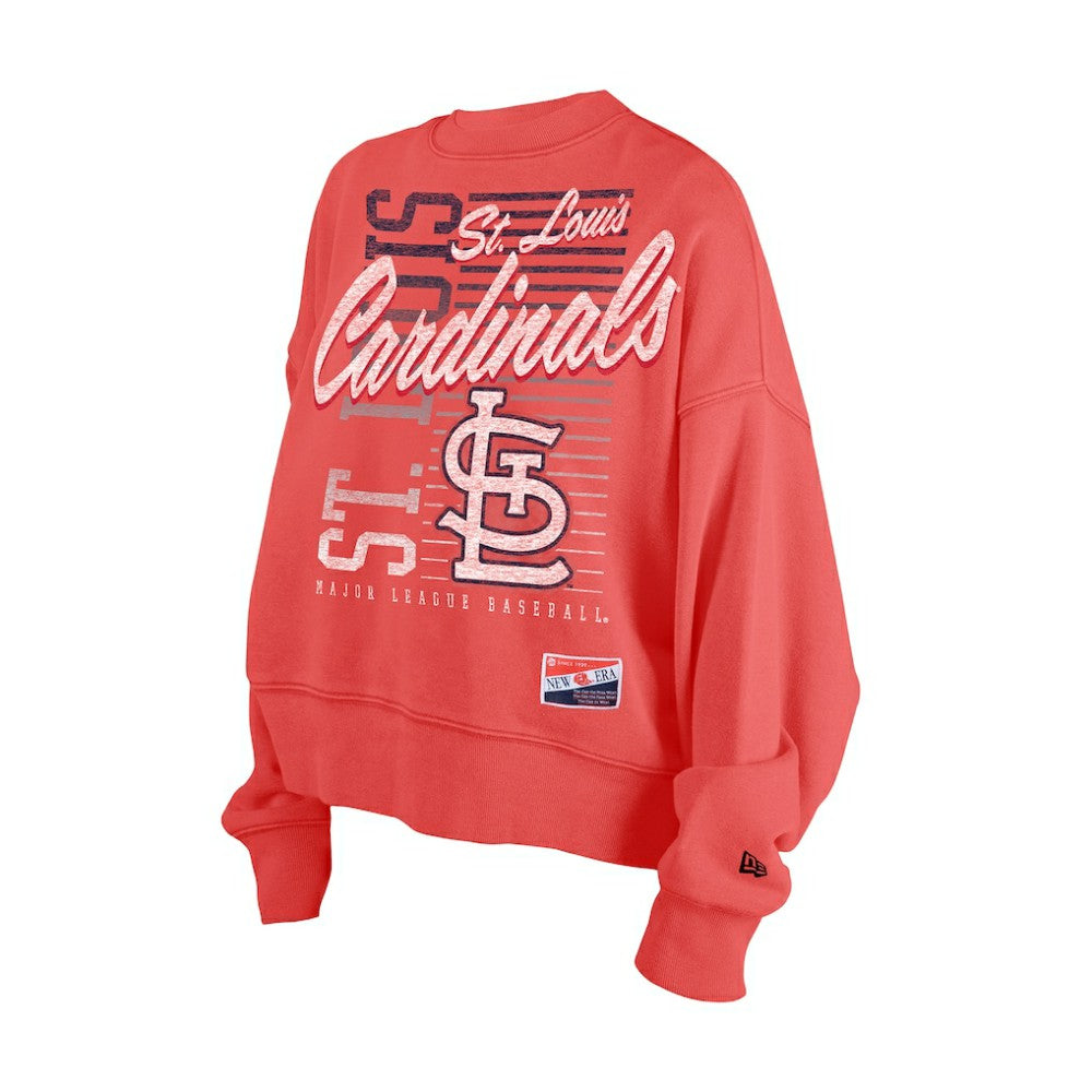St. Louis Cardinals New Era Women's Boxy Mineral Wash Dolmen Sleeve Cropped Sweatshirt | MLB Discount