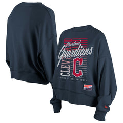 Cleveland Guardians New Era Women's Boxy Mineral Wash Dolmen Sleeve Cropped Sweatshirt | MLB Discount