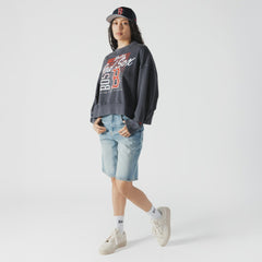 Boston Red Sox New Era Women's Boxy Mineral Wash Dolmen Sleeve Cropped Sweatshirt | MLB Outlet