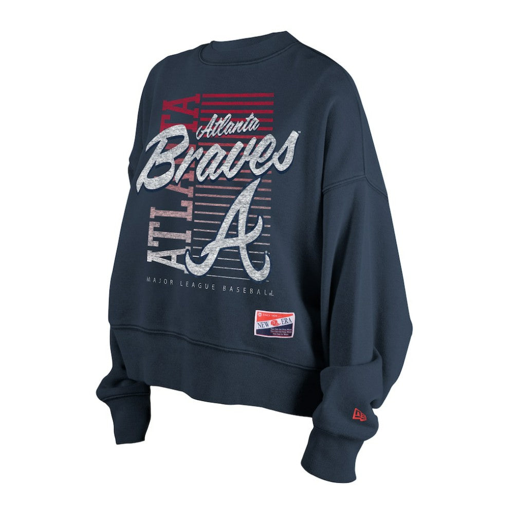 Atlanta Braves New Era Women's Boxy Mineral Wash Dolmen Sleeve Cropped Sweatshirt | MLB Online