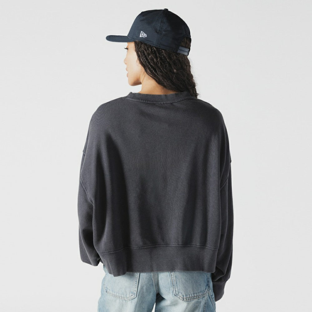 New York Yankees New Era Women's Boxy Mineral Wash Dolmen Sleeve Cropped Sweatshirt | MLB On Sale