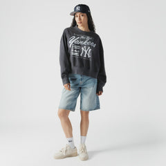 New York Yankees New Era Women's Boxy Mineral Wash Dolmen Sleeve Cropped Sweatshirt | MLB On Sale