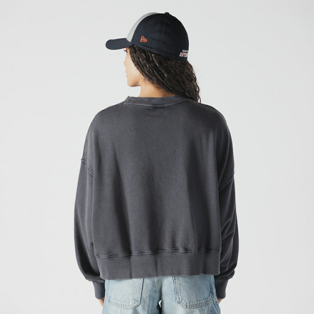 Houston Astros New Era Women's Boxy Mineral Wash Dolmen Sleeve Cropped Sweatshirt | MLB US