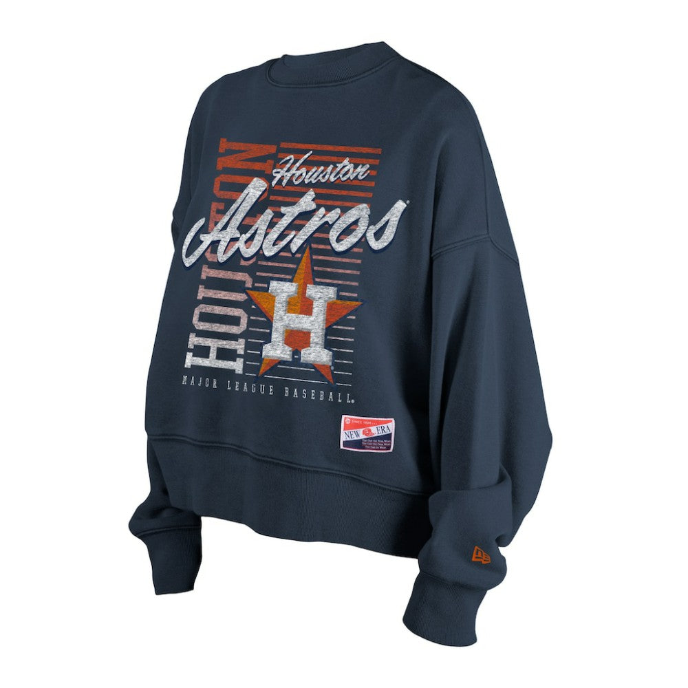Houston Astros New Era Women's Boxy Mineral Wash Dolmen Sleeve Cropped Sweatshirt | MLB US