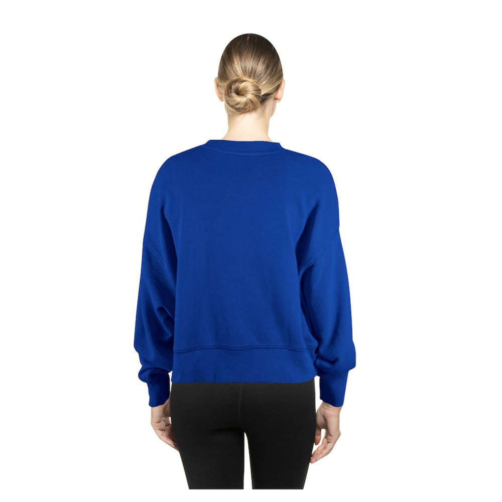 New York Mets New Era Women's Boxy Mineral Wash Dolmen Sleeve Cropped Sweatshirt | MLB On Sale