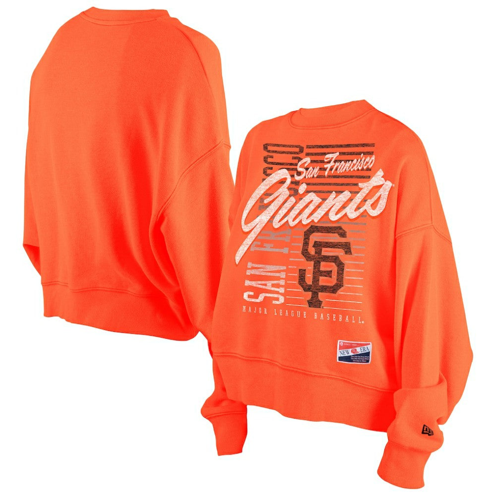 San Francisco Giants New Era Women's Boxy Mineral Wash Dolmen Sleeve Cropped Sweatshirt | MLB Shop