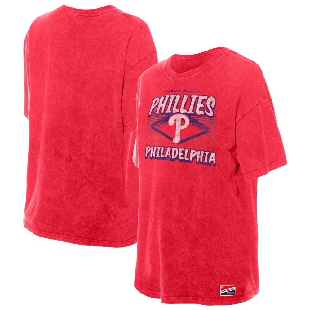 Philadelphia Phillies New Era Women's Mineral Wash Oversized T-Shirt | MLB New