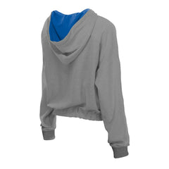 Chicago Cubs New Era Women's Reversed Out French Terry Quarter-Zip Banded Crop Hoodie | MLB Online