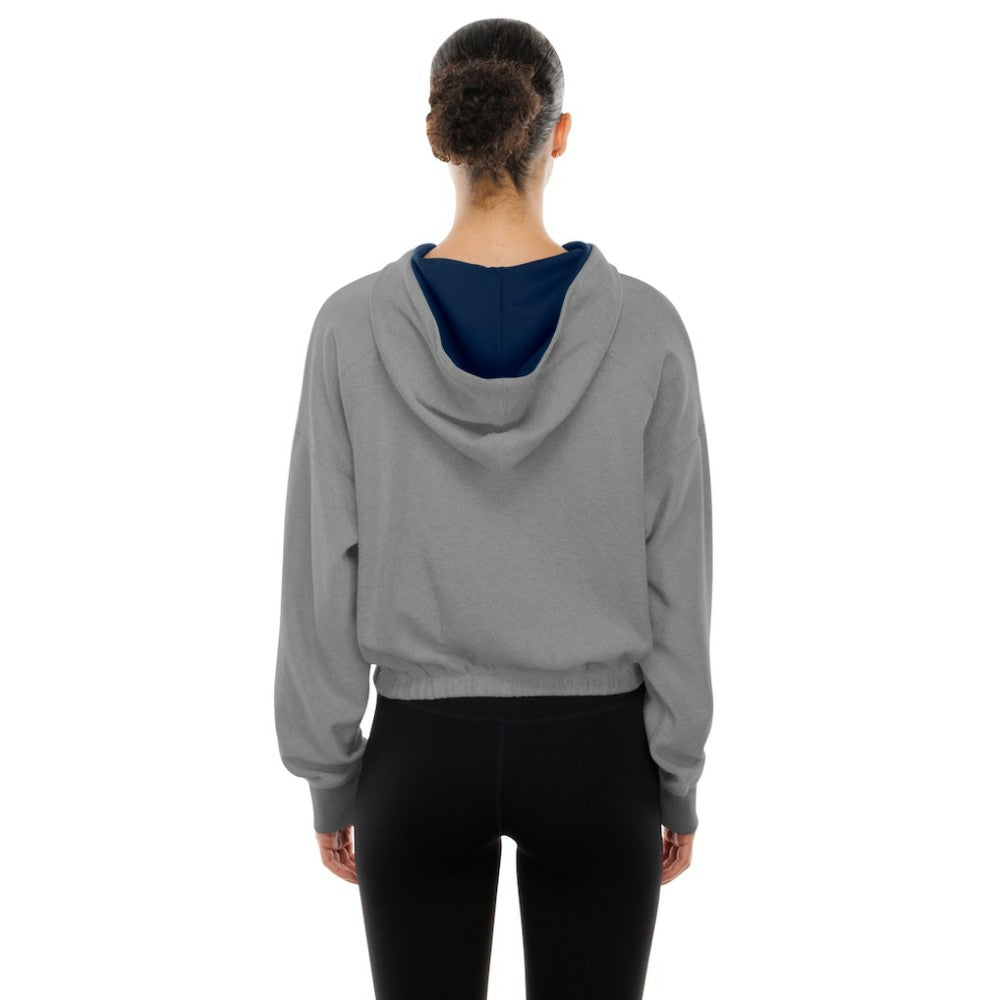 Houston Astros New Era Women's Reversed Out French Terry Quarter-Zip Banded Crop Hoodie | MLB For sale