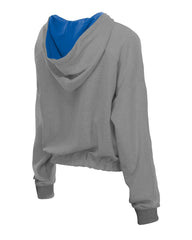 New York Mets New Era Women's Reversed Out French Terry Quarter-Zip Banded Crop Hoodie | MLB Outlet