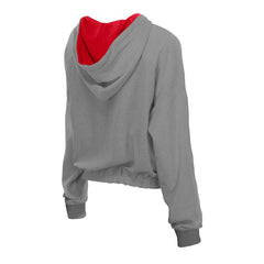 Philadelphia Phillies New Era Women's Reversed Out French Terry Quarter-Zip Banded Crop Hoodie | MLB New