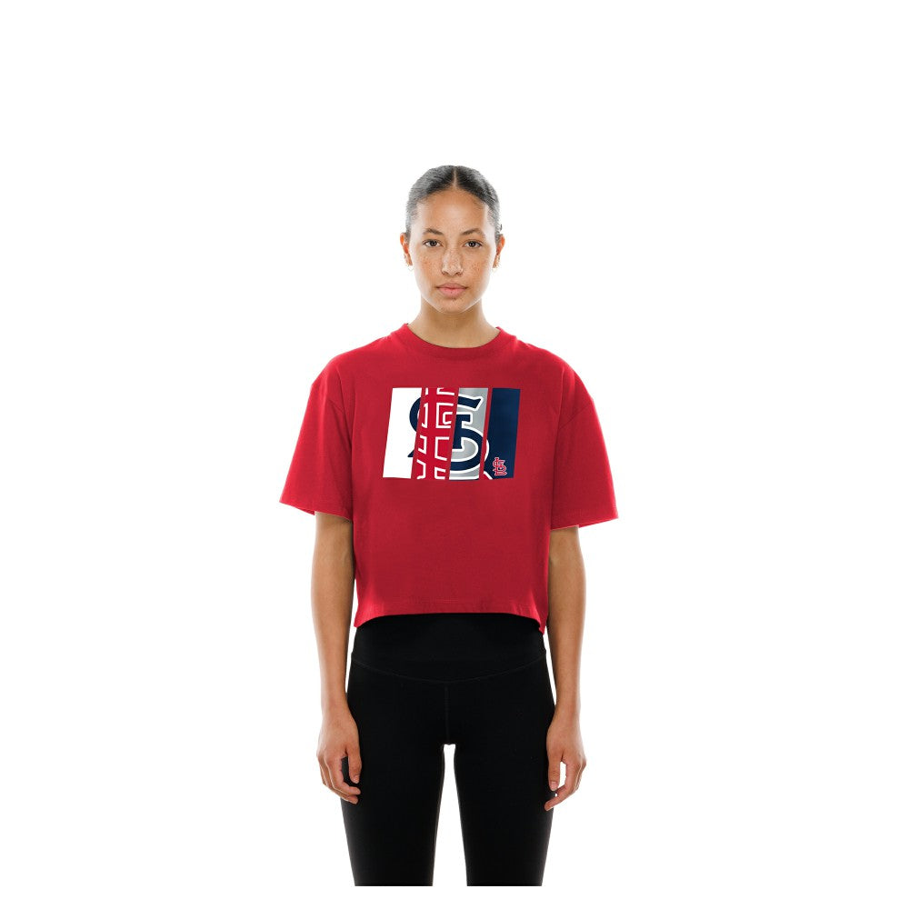 St. Louis Cardinals New Era Women's Boxy Foil Logo T-Shirt | MLB For sale