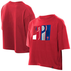 Philadelphia Phillies New Era Women's Boxy Foil Logo T-Shirt | MLB US
