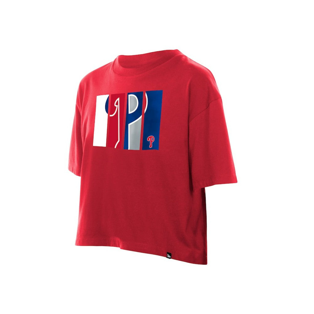 Philadelphia Phillies New Era Women's Boxy Foil Logo T-Shirt | MLB US