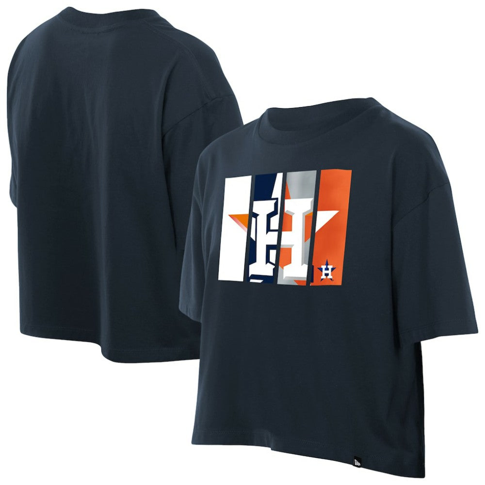 Houston Astros New Era Women's Boxy Foil Logo T-Shirt | MLB Discount