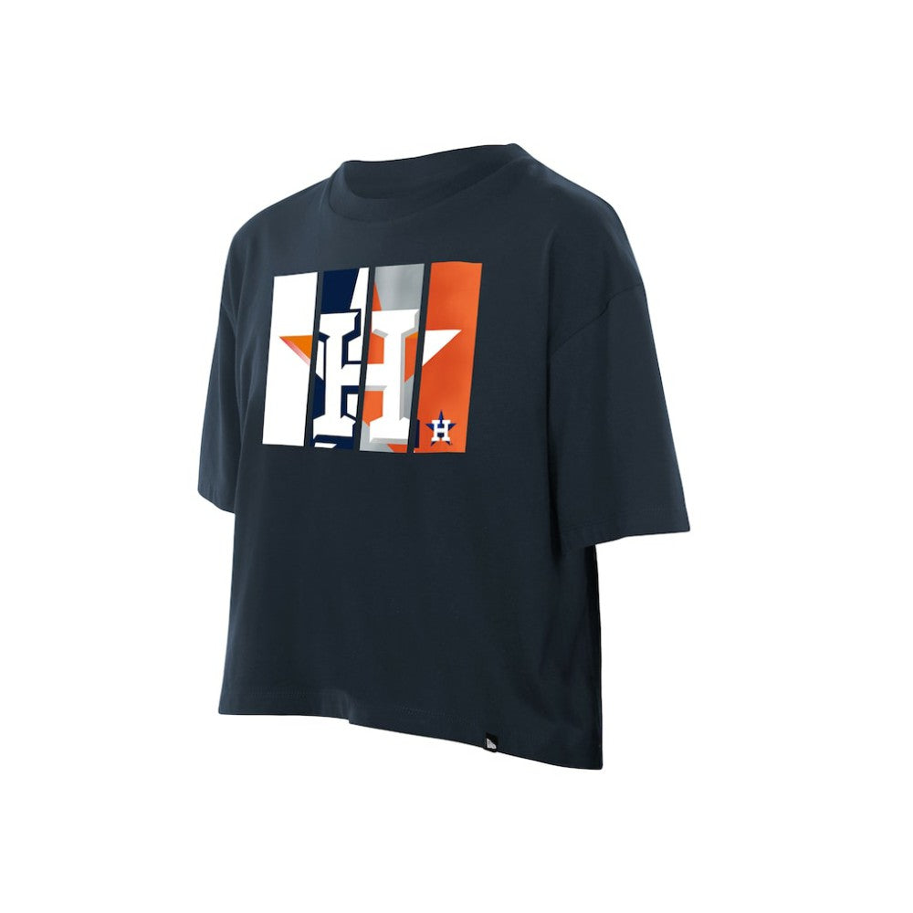 Houston Astros New Era Women's Boxy Foil Logo T-Shirt | MLB Discount