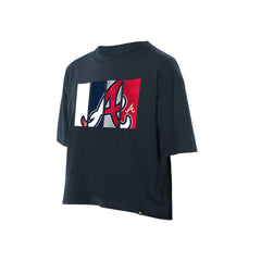 Atlanta Braves New Era Women's Boxy Foil Logo T-Shirt | MLB New