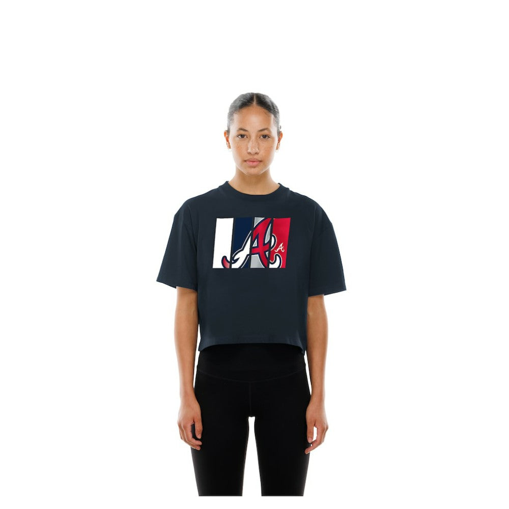 Atlanta Braves New Era Women's Boxy Foil Logo T-Shirt | MLB New