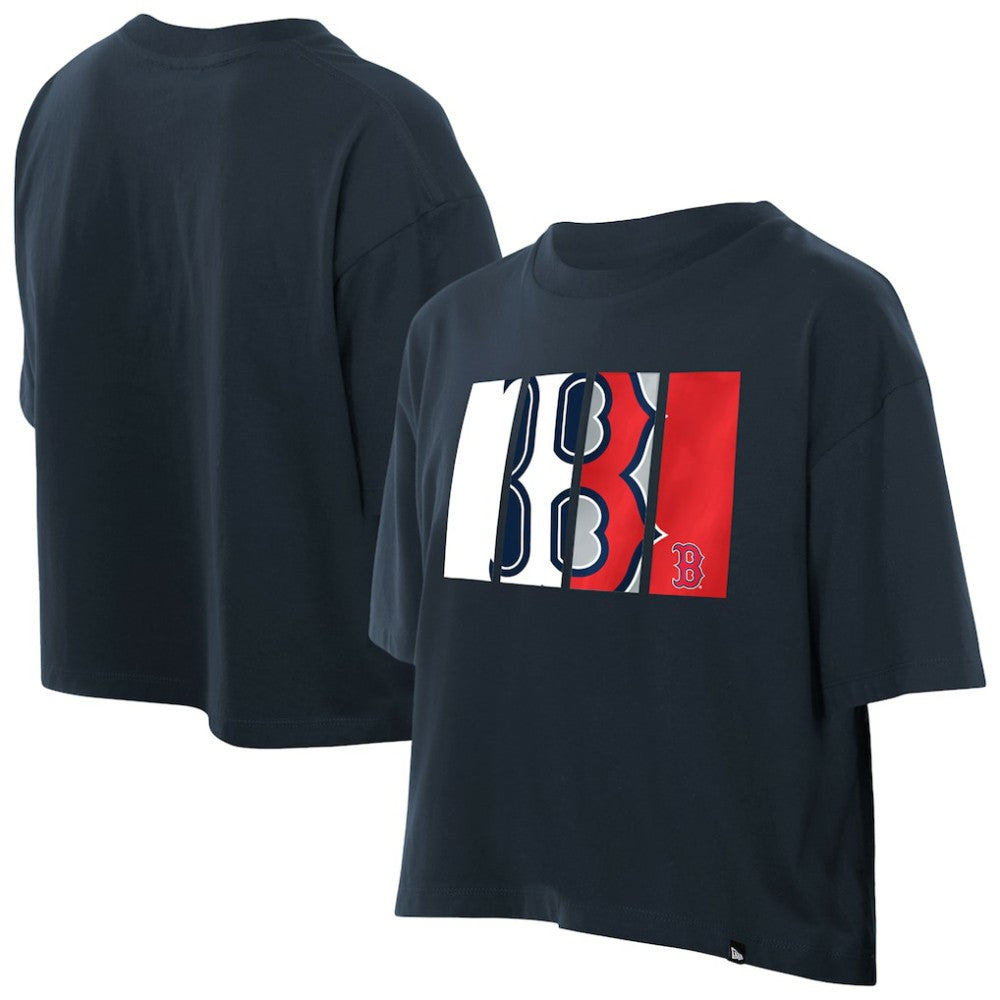 Boston Red Sox New Era Women's Boxy Foil Logo T-Shirt | MLB Shop