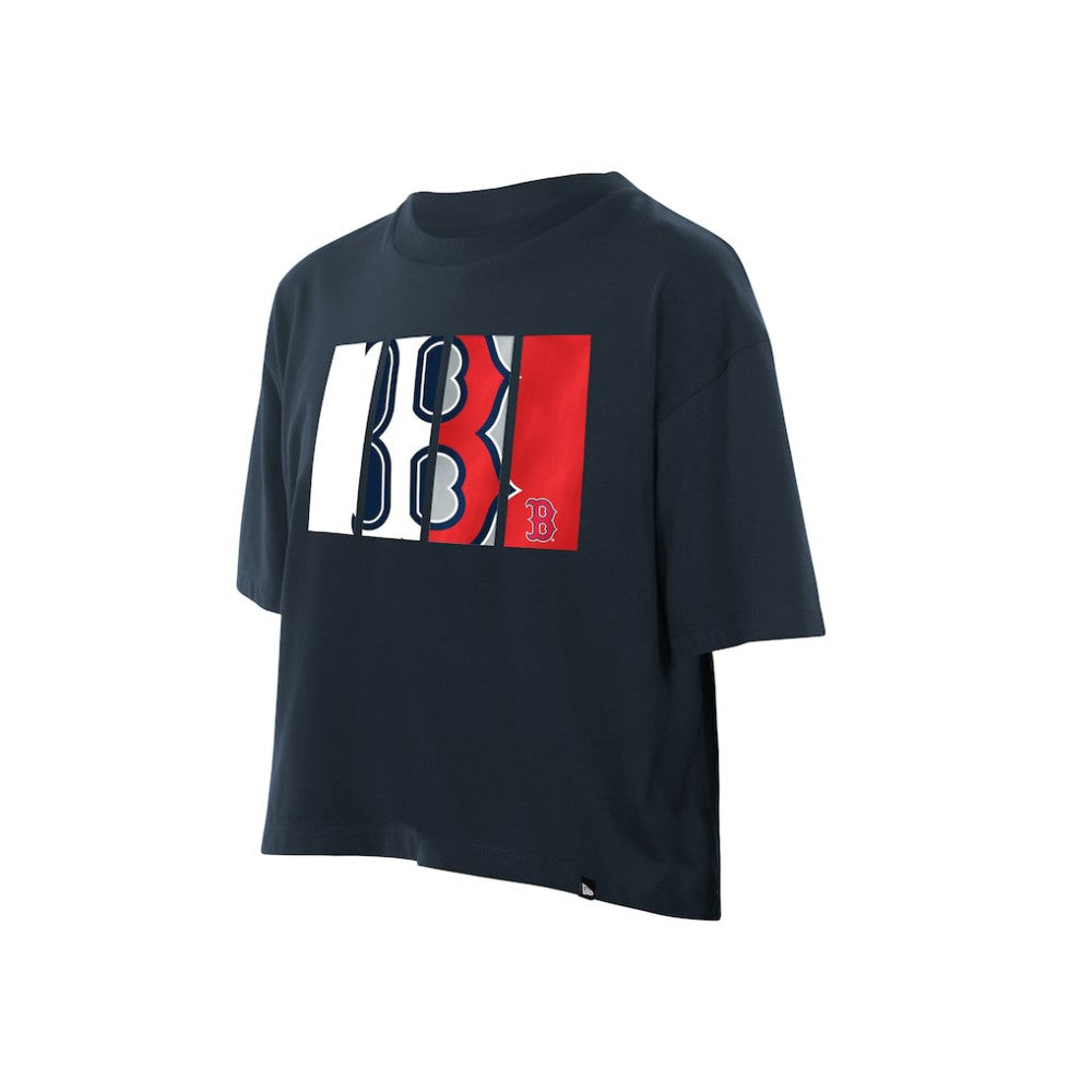 Boston Red Sox New Era Women's Boxy Foil Logo T-Shirt | MLB Shop