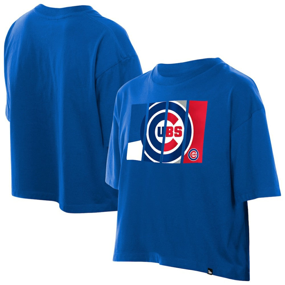 Chicago Cubs New Era Women's Boxy Foil Logo T-Shirt | MLB On Sale