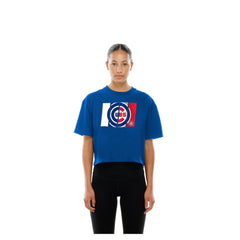 Chicago Cubs New Era Women's Boxy Foil Logo T-Shirt | MLB On Sale